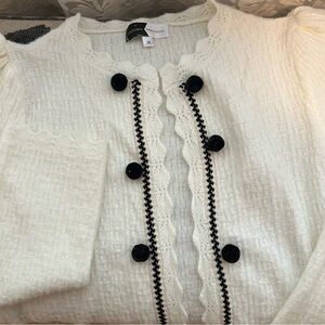 Piper and Scoot Cream Open Front Sweater Cardigan